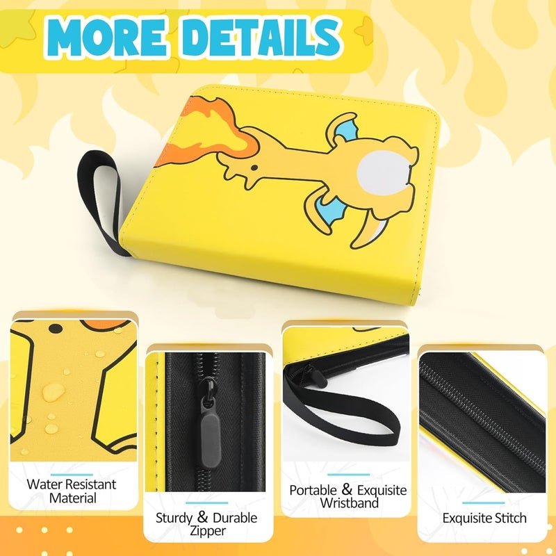 Daisiki Premium Trading Card Binder 400 Pockets Card Holder with 50 Removable Sleeves, Collection Binder Album Book with Zipper for Game Cards - Image 3